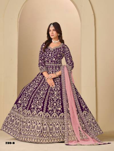 AANAYA VOL 239 BY DANI CREATION DESIGNER VELVET LEHENGA CHOLI  WHOLESALER IN INDIA
